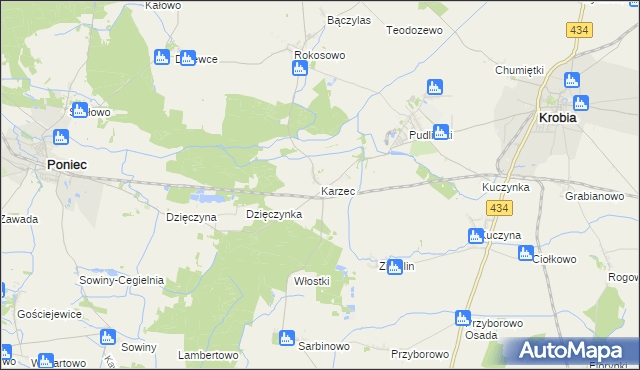 mapa Karzec, Karzec na mapie Targeo