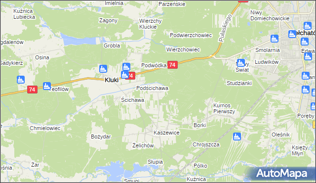 mapa Kaszewice-Kolonia, Kaszewice-Kolonia na mapie Targeo