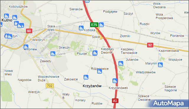 mapa Kaszewy-Spójnia, Kaszewy-Spójnia na mapie Targeo