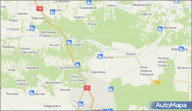 mapa Katarzynów gmina Lipsko, Katarzynów gmina Lipsko na mapie Targeo