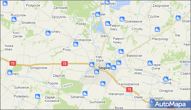 mapa Kąty Stare, Kąty Stare na mapie Targeo