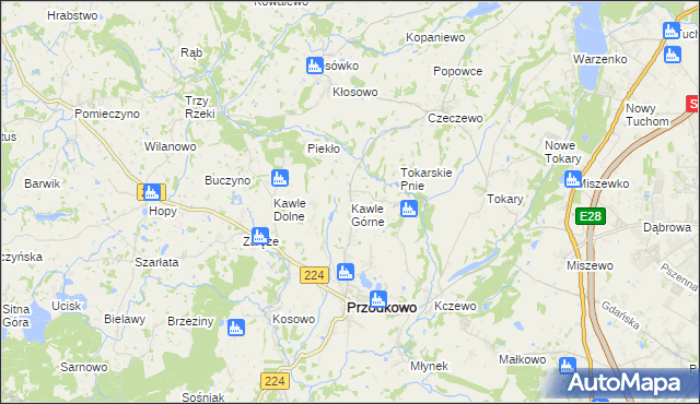 mapa Kawle Górne, Kawle Górne na mapie Targeo