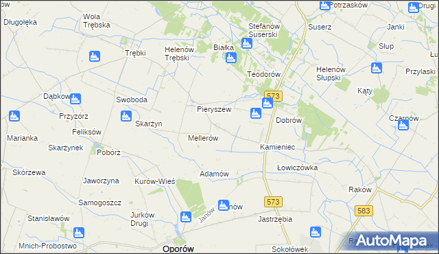 mapa Kaźmierków, Kaźmierków na mapie Targeo