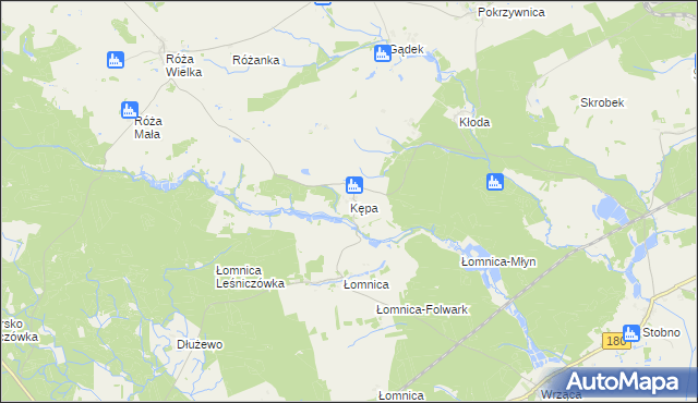 mapa Kępa gmina Trzcianka, Kępa gmina Trzcianka na mapie Targeo