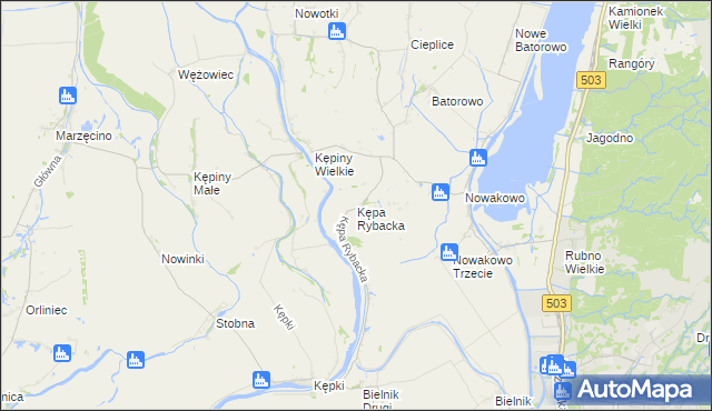 mapa Kępa Rybacka, Kępa Rybacka na mapie Targeo