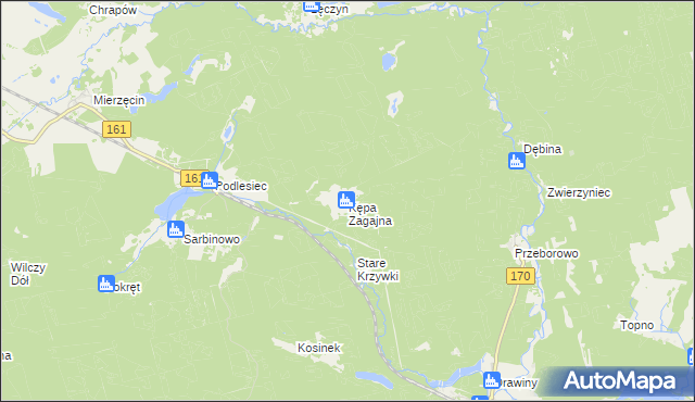 mapa Kępa Zagajna, Kępa Zagajna na mapie Targeo