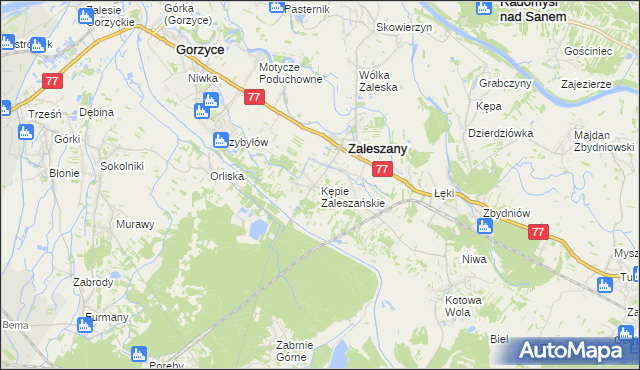 mapa Kępie Zaleszańskie, Kępie Zaleszańskie na mapie Targeo