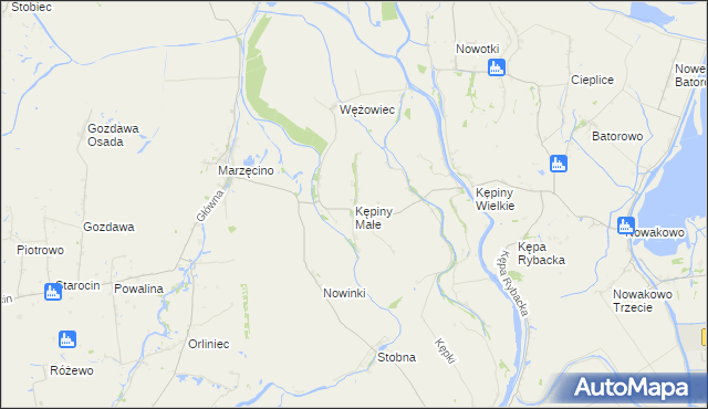 mapa Kępiny Małe, Kępiny Małe na mapie Targeo