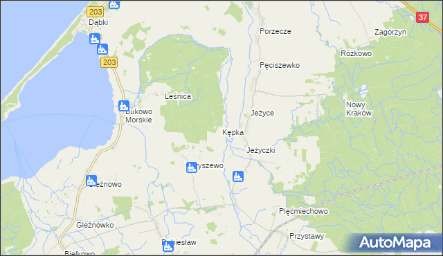 mapa Kępka gmina Darłowo, Kępka gmina Darłowo na mapie Targeo