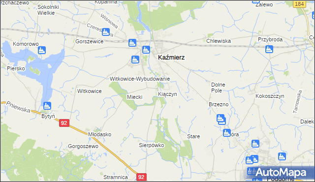 mapa Kiączyn, Kiączyn na mapie Targeo