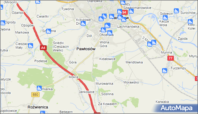 mapa Kidałowice, Kidałowice na mapie Targeo