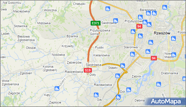 mapa Kielanówka, Kielanówka na mapie Targeo