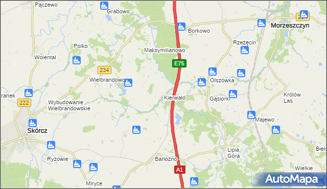 mapa Kierwałd, Kierwałd na mapie Targeo