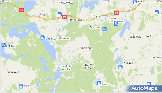 mapa Kierzbuń, Kierzbuń na mapie Targeo