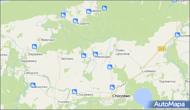 mapa Kierzkowo gmina Choczewo, Kierzkowo gmina Choczewo na mapie Targeo