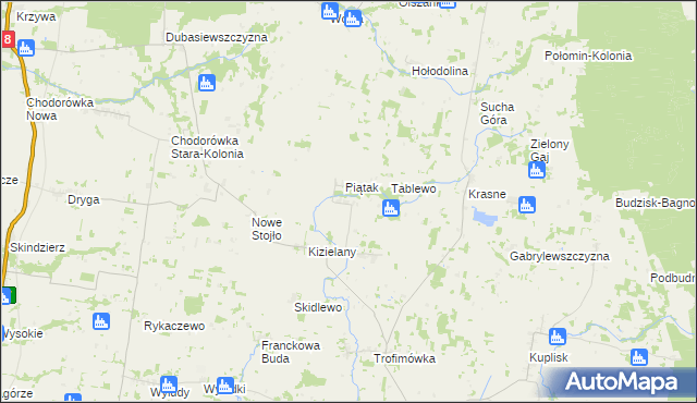 mapa Kizielewszczyzna, Kizielewszczyzna na mapie Targeo