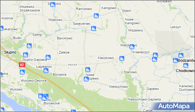 mapa Kłaczkowo, Kłaczkowo na mapie Targeo