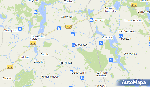 mapa Klarynowo, Klarynowo na mapie Targeo