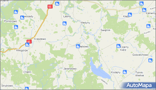 mapa Kłębowo, Kłębowo na mapie Targeo