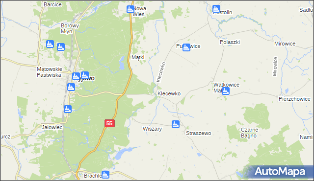 mapa Klecewko, Klecewko na mapie Targeo