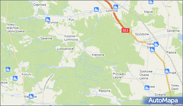 mapa Klekotna, Klekotna na mapie Targeo