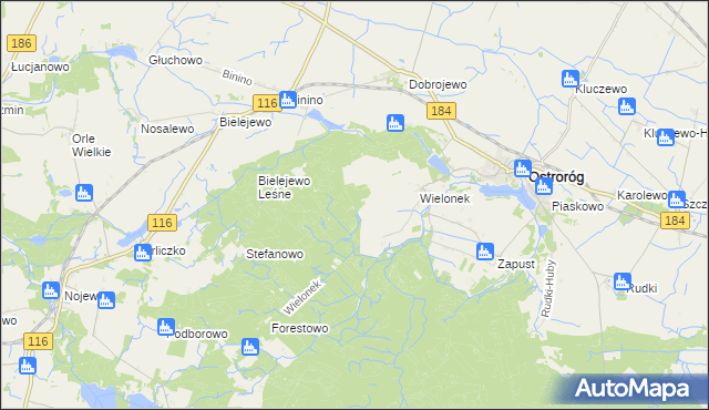 mapa Klemensowo, Klemensowo na mapie Targeo