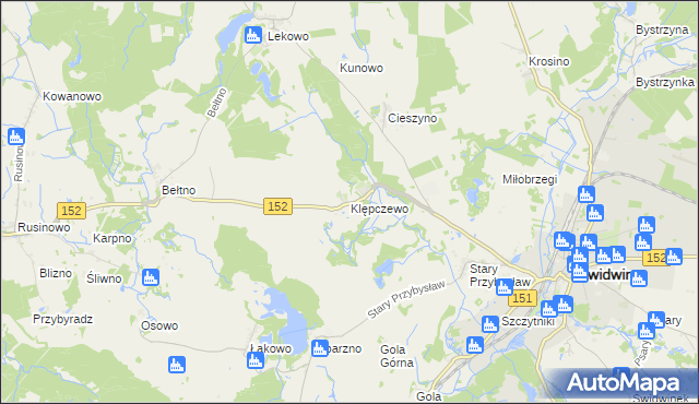 mapa Klępczewo, Klępczewo na mapie Targeo