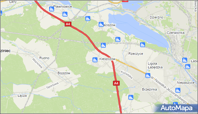 mapa Kleszczów gmina Rudziniec, Kleszczów gmina Rudziniec na mapie Targeo
