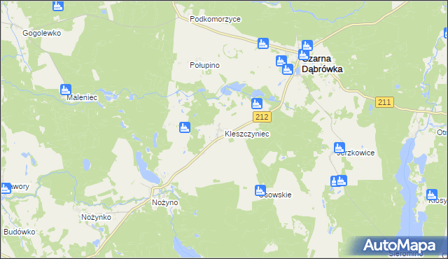 mapa Kleszczyniec, Kleszczyniec na mapie Targeo