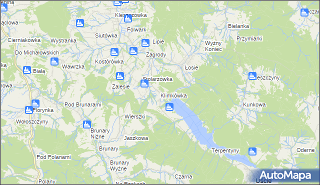 mapa Klimkówka gmina Ropa, Klimkówka gmina Ropa na mapie Targeo