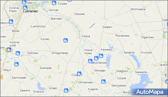 mapa Kłobia Nowa, Kłobia Nowa na mapie Targeo