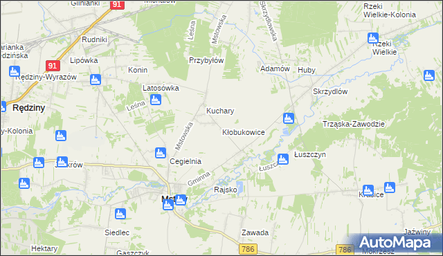 mapa Kłobukowice, Kłobukowice na mapie Targeo