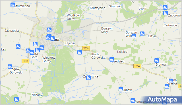 mapa Kłoda Górowska, Kłoda Górowska na mapie Targeo