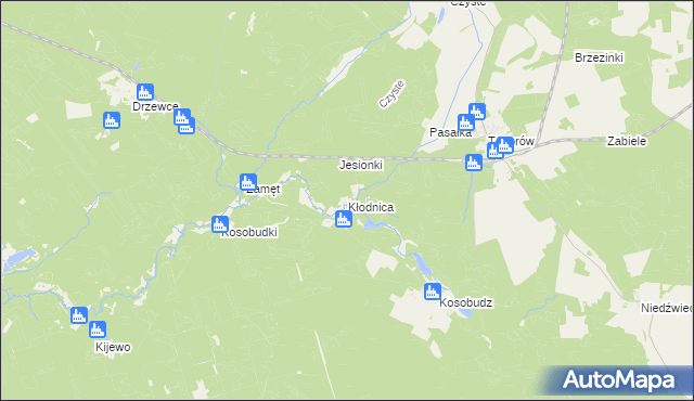 mapa Kłodnica gmina Łagów, Kłodnica gmina Łagów na mapie Targeo