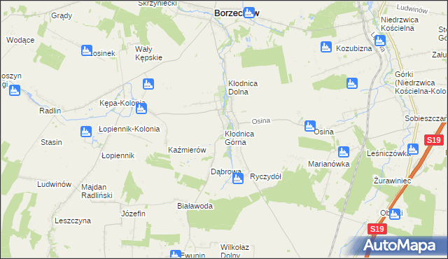 mapa Kłodnica Górna, Kłodnica Górna na mapie Targeo