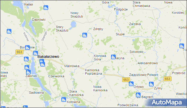 mapa Klonowa Góra, Klonowa Góra na mapie Targeo