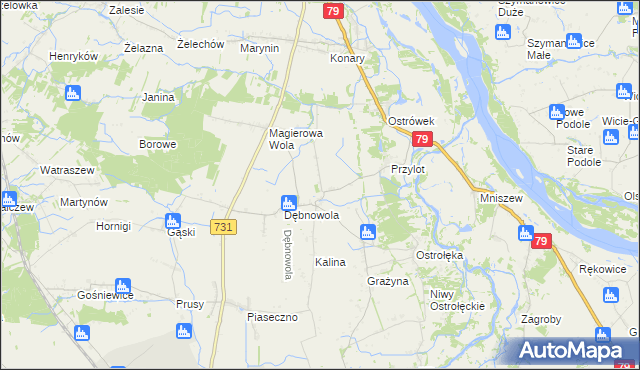 mapa Klonowa Wola, Klonowa Wola na mapie Targeo