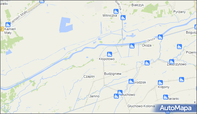 mapa Kłopotowo gmina Witnica, Kłopotowo gmina Witnica na mapie Targeo