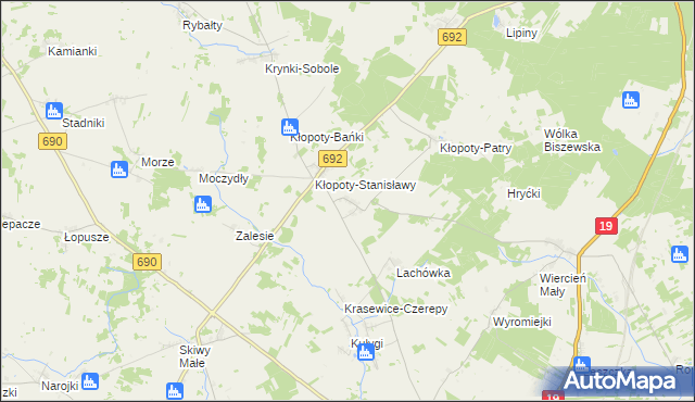 mapa Kłopoty-Bujny, Kłopoty-Bujny na mapie Targeo