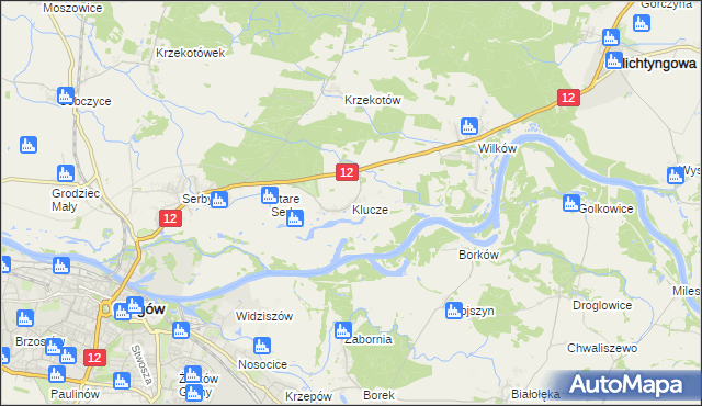 mapa Klucze gmina Głogów, Klucze gmina Głogów na mapie Targeo