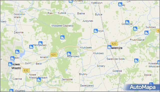 mapa Klukówek, Klukówek na mapie Targeo