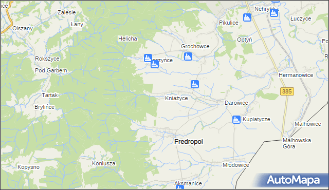 mapa Kniażyce, Kniażyce na mapie Targeo