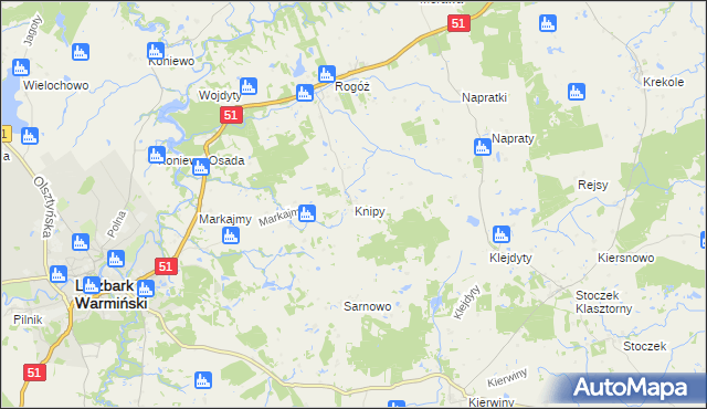 mapa Knipy, Knipy na mapie Targeo