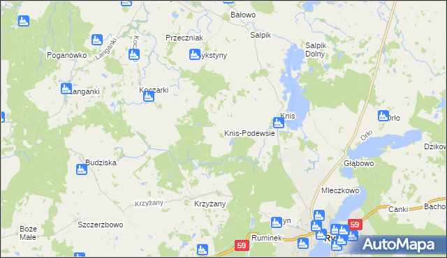 mapa Knis-Podewsie, Knis-Podewsie na mapie Targeo