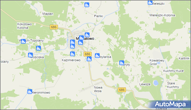 mapa Kobylanka gmina Michałowo, Kobylanka gmina Michałowo na mapie Targeo