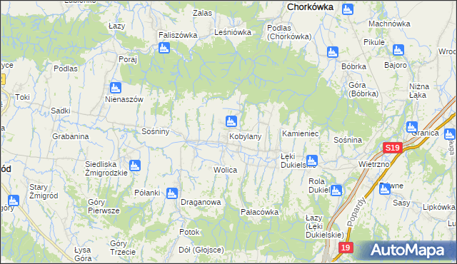 mapa Kobylany gmina Chorkówka, Kobylany gmina Chorkówka na mapie Targeo