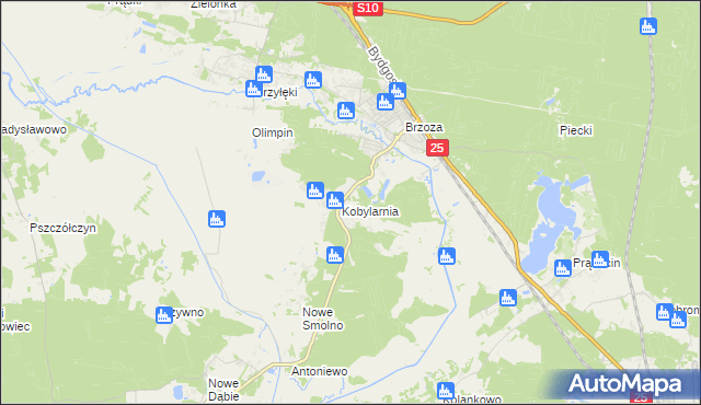 mapa Kobylarnia gmina Nowa Wieś Wielka, Kobylarnia gmina Nowa Wieś Wielka na mapie Targeo