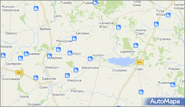 mapa Kochoń, Kochoń na mapie Targeo