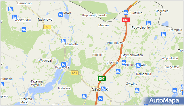 mapa Kociołki gmina Szypliszki, Kociołki gmina Szypliszki na mapie Targeo