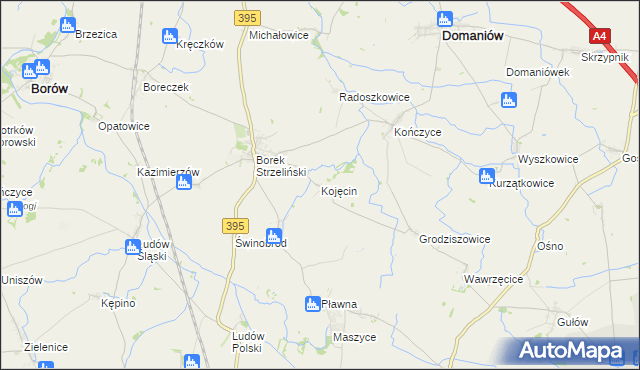 mapa Kojęcin, Kojęcin na mapie Targeo